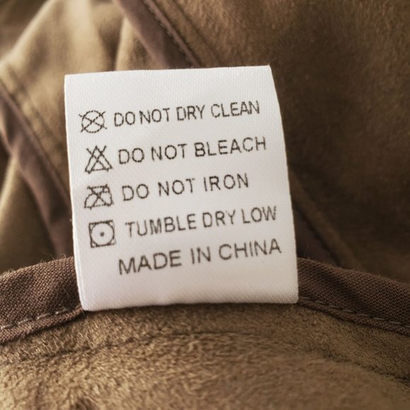 Malibu Sky Microfiber Jacket Top Brown Faux Leather Asymmetrical Zip Women Small - Picture 12 of 12